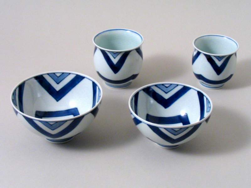 楽天市場】【有田焼】【青花】【しん窯】五人異人3.5丸飯碗