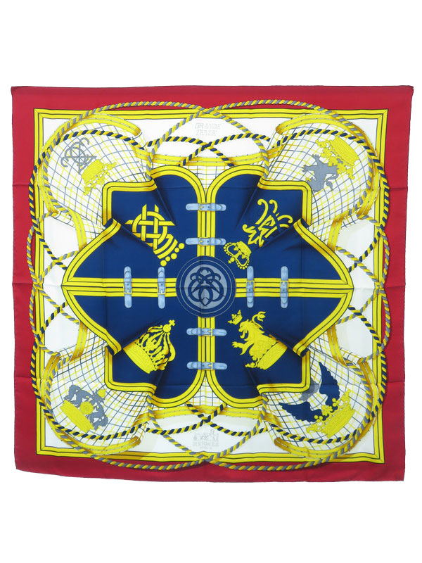 スカーフ Hermes Grande 中古 高山質店 Hermes エルメス カレ90 Grande Tenue 馬の礼装 レディース 1週間保証