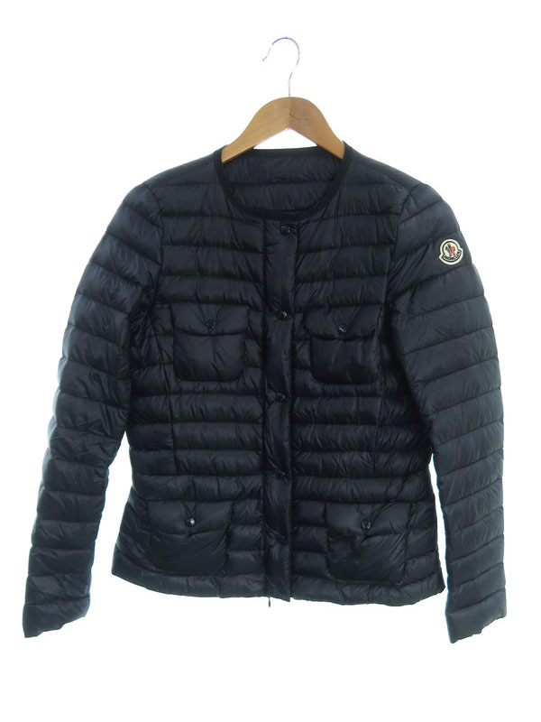 Moncler 21AW LEANDRA ボアカラー ロングダウンコート 1A000 ブラック 1 (197404