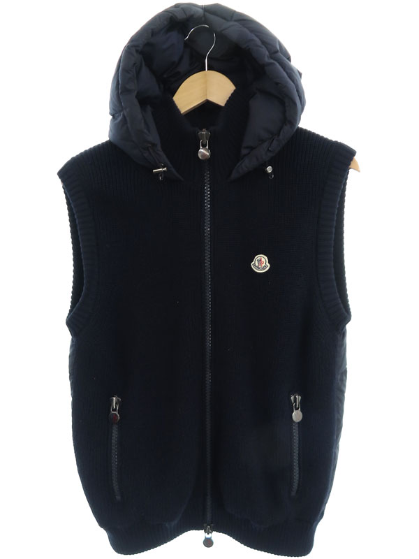 ベスト ジレ Moncler モンクレール ニット切替ダウンベスト Sizem 15 メンズ 1週間保証 中古 高山質店