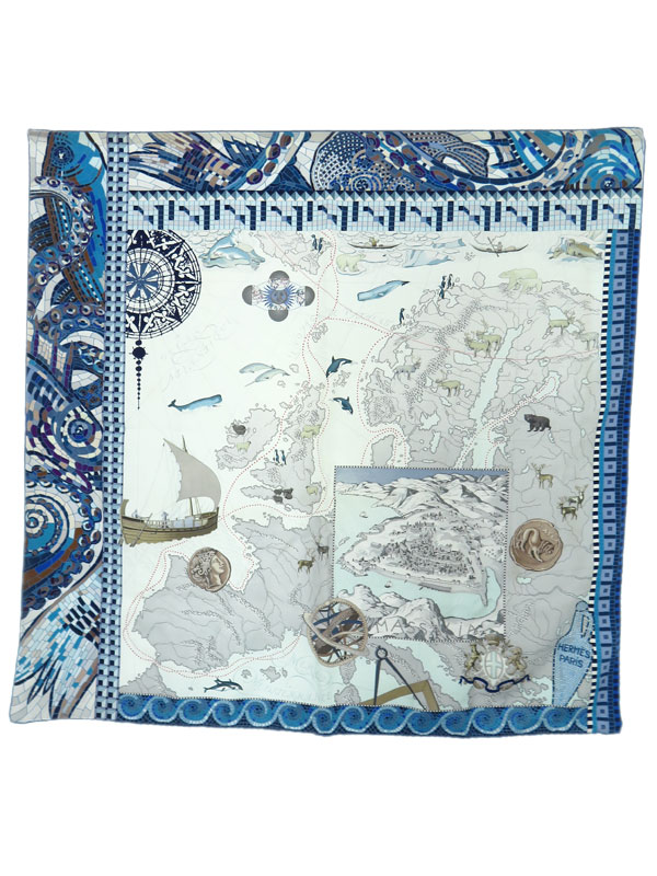 【楽天市場】【HERMES】エルメス『カレ90 ピュテアスの航海』レディース スカーフ 1週間保証【中古】:高山質店