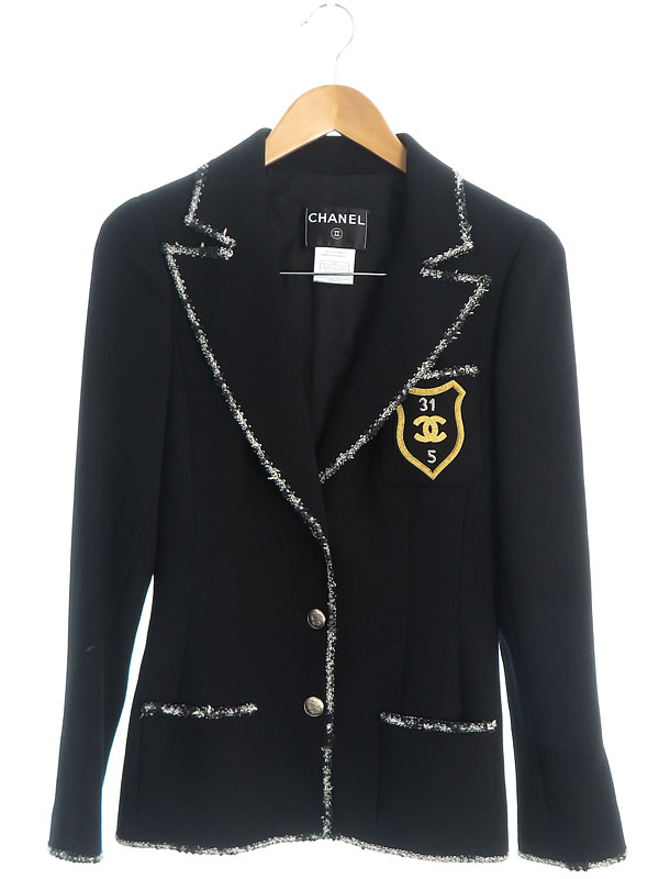 シャネル ジャケット 美品】 CHANEL / シャネル | ウールツイード コサージュ装飾