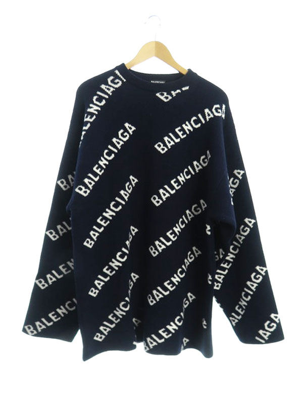 楽天市場】BALENCIAGA バレンシアガ ニット オールオーバーロゴ 楽天市場】BALENCIAGA バレンシアガ ニット オールオーバーロゴ