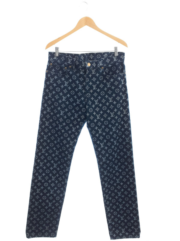 【ルイヴィトン】インディゴブルー クロップド ジーンズ LOUIS VUITTON - ルイヴィトン LOUIS VUITTON パンツ デニム