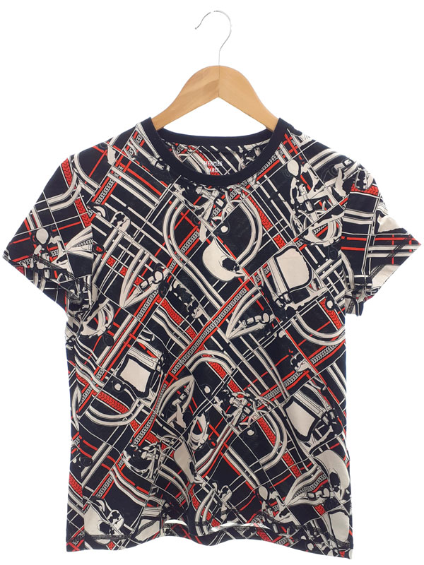 HERMES Tシャツ　カットソー HERMES エルメス Tシャツ H刺繍ポケット 半袖Tシャツ ホワイト