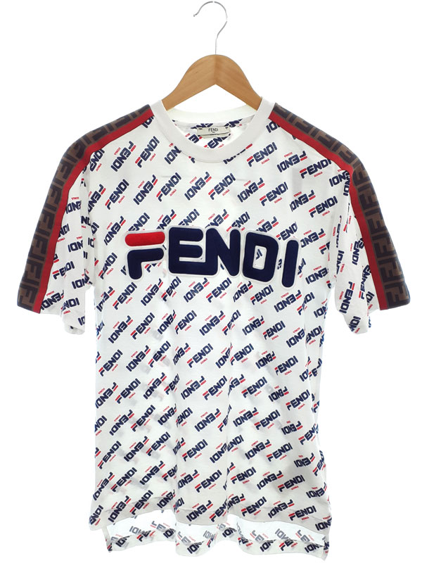★希少★FENDI×FILAコラボ Tシャツ モノグラム 総柄 ワッペン ズッカ FENDI×FILA/フェンディ×フィラ】のコラボズッカデザインTシャツ