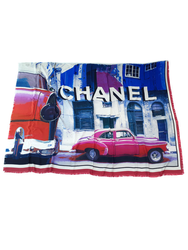 レア◆美品◆袋付き◆CHANEL パレオ◆ストール an/アン】襟付き/ ストレッチ/ パールボタン/ ジャケット風