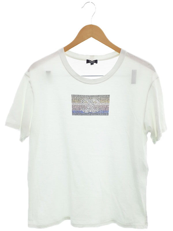CHANEL ホワイト 半袖Tシャツ S CHANEL シャネル 半袖カットソー サイズ40 ホワイト コットン100