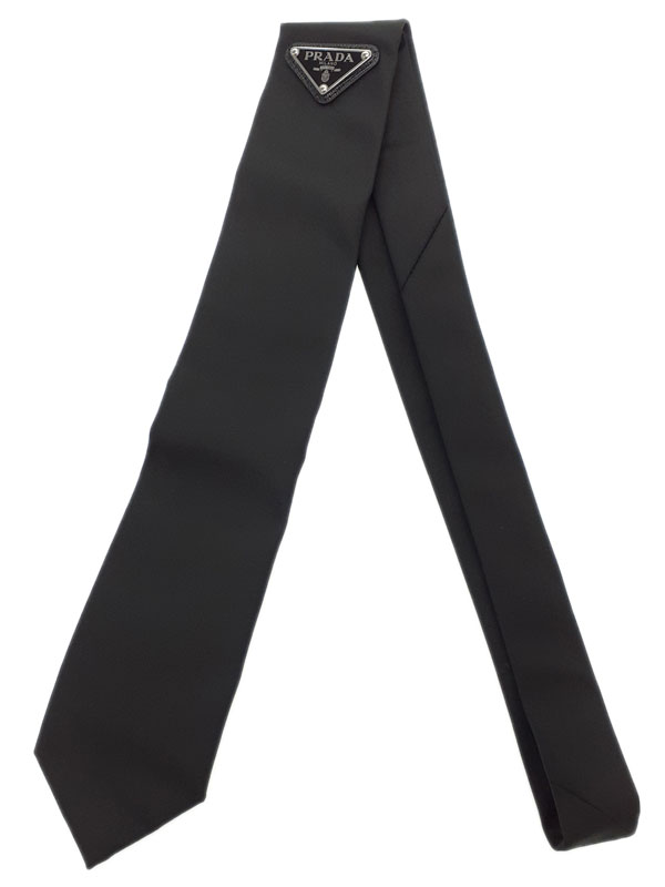 PRADA ブラック シルク ネクタイ PRADA/プラダ_Men通販 | シルク ネクタイ【送料無料】【店頭受取