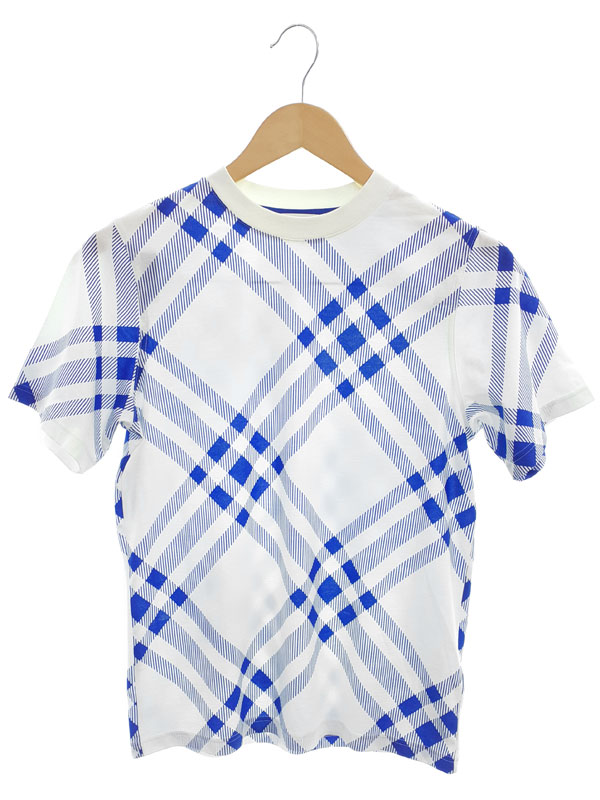 【BURBERRY】バーバリー『CADAR BIAS CHECK 半袖Tシャツ size12Y 152cm』8078584 キッズ 1週間保証【中古】