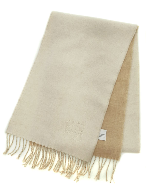 楽天市場】LOEWE バイカラー マフラー ウール90% カシミヤ10% ベージュ