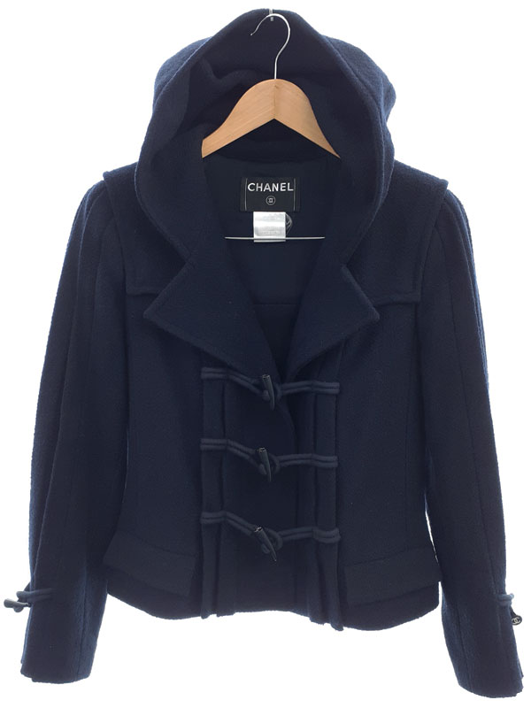 楽天市場】シャネル エレファント ボタン ダッフルコート ブラック