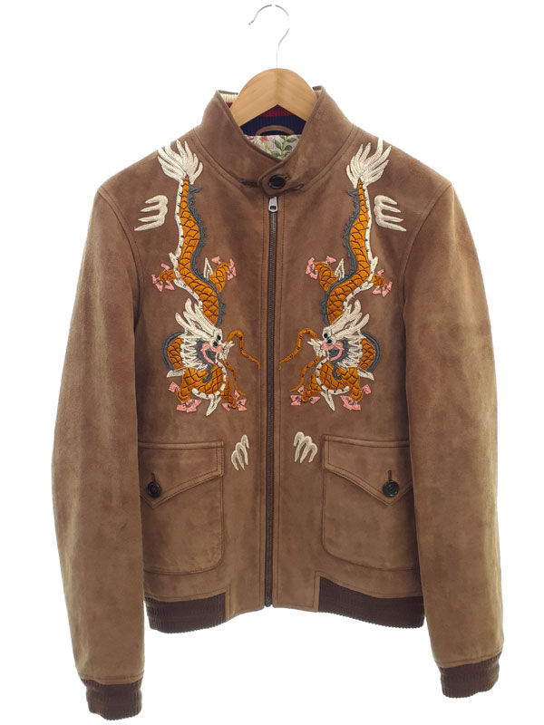 楽天市場】【GUCCI】グッチ『ダブルGボタン レザーボンバージャケット