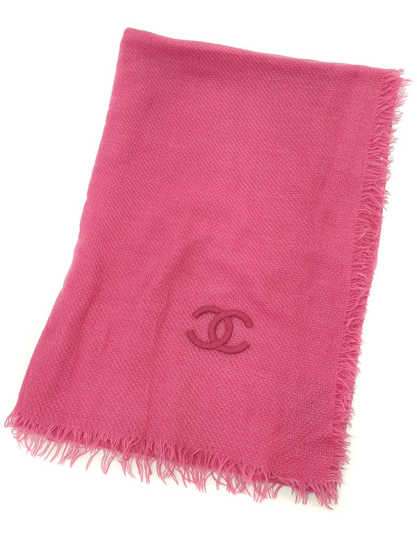【CHANEL】シャネル『ココマーク カシミヤ×シルク ストール』レディース ショール 1週間保証【中古】