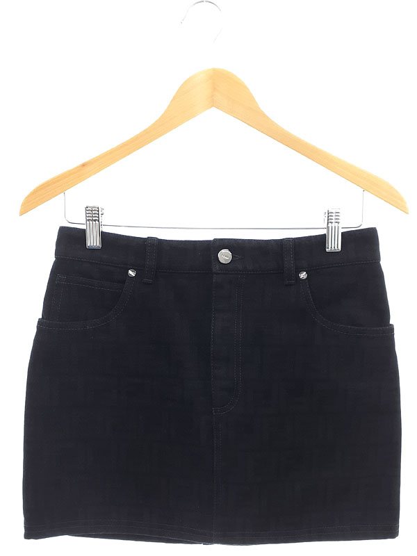 【FENDI】フェンディ『FFロゴ ズッカ柄 デニム ミニスカート size38』FLQ583 AT1B レディース 1週間保証【中古】