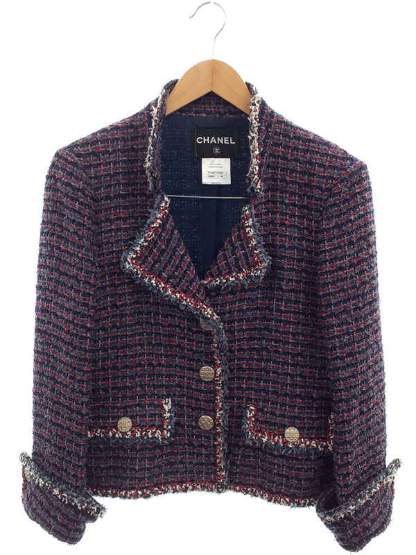 楽天市場】シャネル ココマーク ツイード テーラードジャケット