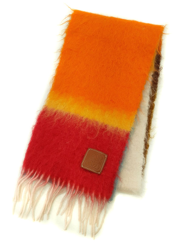 【LOEWE】ロエベ『ロゴ アナグラム モヘア混マフラー』メンズ レディース 1週間保証【中古】