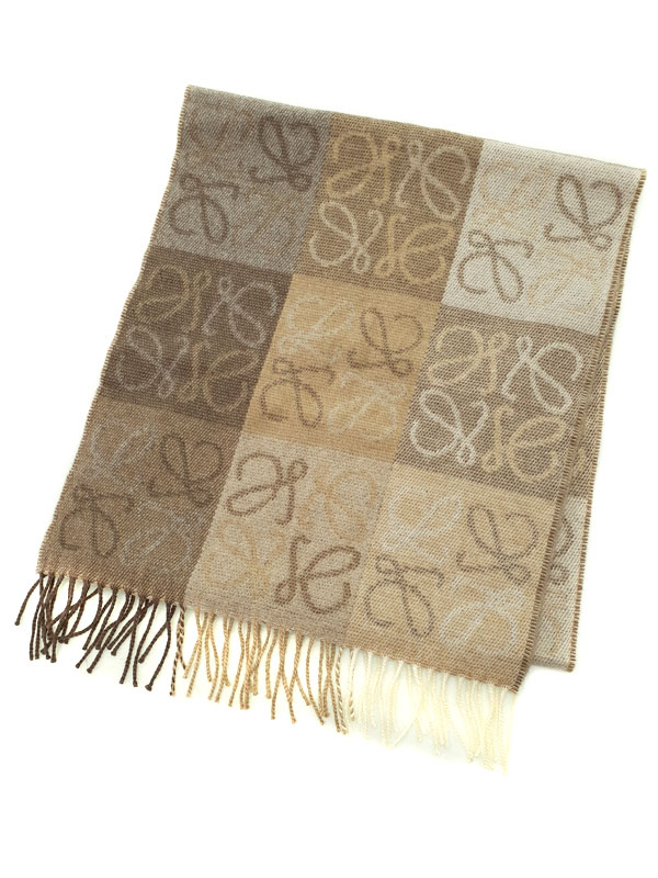 楽天市場】LOEWE バイカラー マフラー ウール90% カシミヤ10% ベージュ