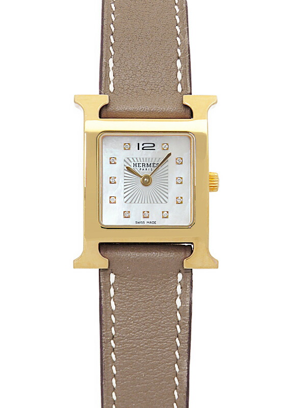 【HERMES】エルメス『Hウォッチ 11Pダイヤ』HH1.202 レディース クォーツ 3ヶ月保証【中古】