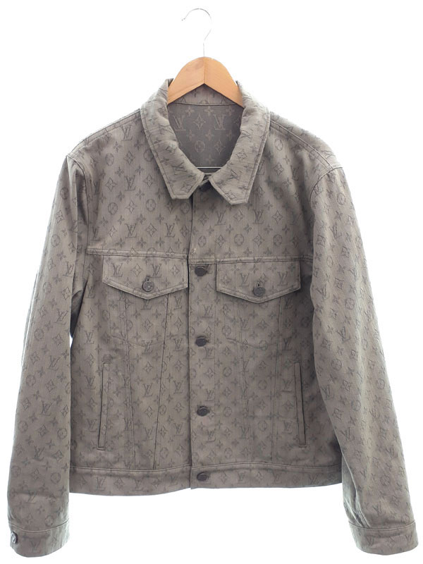 【LOUIS VUITTON】ルイヴィトン『モノグラム 総柄 デニムジャケット size56』RM211Q QJQ HHA21W メンズ 1週間保証【中古】