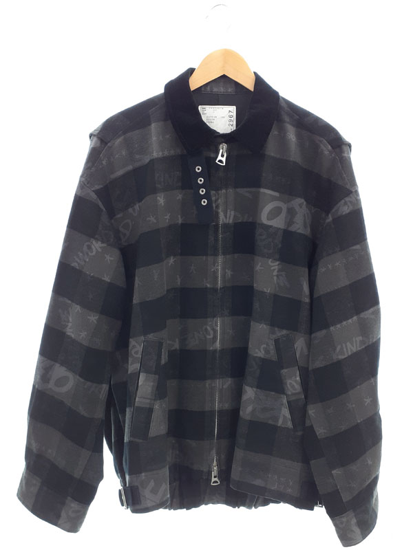 【sacai】サカイ『バッファロー チェック ジップアップジャケット size3』23-02967M メンズ ブルゾン 1週間保証【中古】