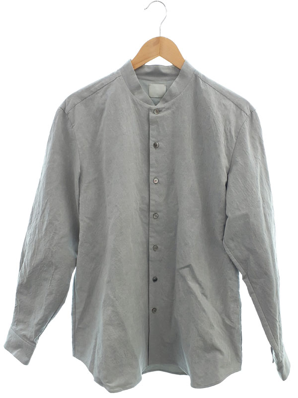 『山内 ヤマウチ 塩縮加工 コットンリネンシャツ size4』yc41 メンズ 長袖シャツ 1週間保証【中古】