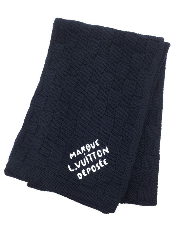【LOUIS VUITTON】ルイヴィトン『マフラー・ダミエ スナッグ』M96959 メンズ 1週間保証【中古】