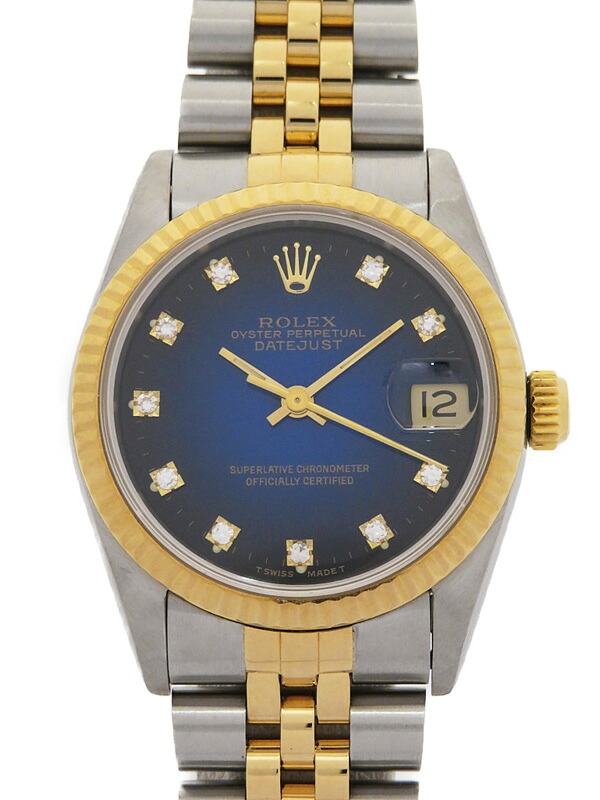 【ROLEX】ロレックス『デイトジャスト 10Pダイヤ』68273G S番’93年頃製 ボーイズ 自動巻き 12ヶ月保証【中古】