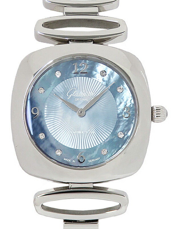 【GLASHUTTE ORIGINAL】グラスヒュッテオリジナル『パボニーナ 8Pダイヤ』1-03-02-06-12-14 レディース クォーツ 1ヶ月保証【中古】