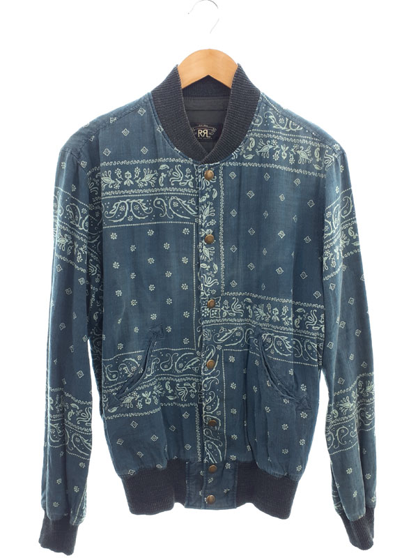 【RRL RALPH LAUREN】ダブルアールエルラルフローレン『INDIGO BANDANA BOMBER JACKET sizeS P』メンズ ボンバージャケット 1週間保証【中古】