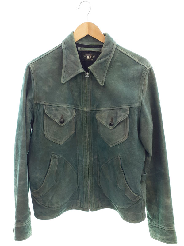【RRL RALPH LAUREN】ダブルアールエルラルフローレン『Indigo Sheepskin Jacket sizeM』782840789001 メンズ レザージャケット 1週間保証【中古】