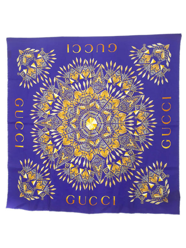 【GUCCI】グッチ『シルクスカーフ』729874 3G001 レディース 1週間保証【中古】