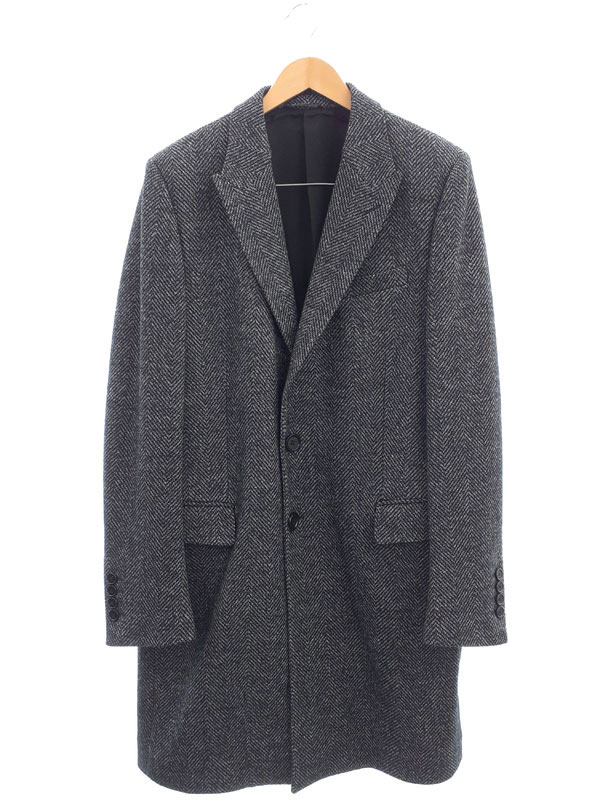 【DOLCE＆GABBANA】ドルチェアンドガッバーナ『ヘリンボーン ウール混 チェスターコート size54』G023OT/FC7AQ メンズ 1週間保証【中古】