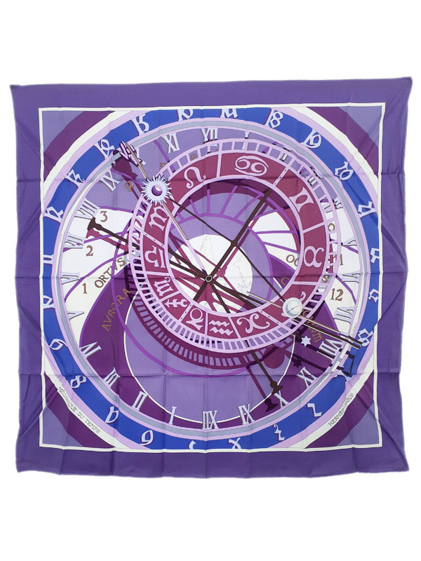 【HERMES】エルメス『カレ90 MECANIQUE DU TEMPS 時の仕掛け』レディース スカーフ 1週間保証【中古】