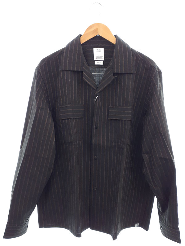 【VISVIM】ヴィズヴィム『KEESEY SHIRT STRIPES L/S size3』0125205011005 メンズ 長袖シャツ 1週間保証【中古】