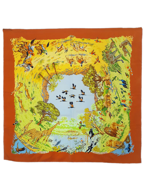 【HERMES】エルメス『カレ90 AFRICA アフリカ』レディース スカーフ 1週間保証【中古】
