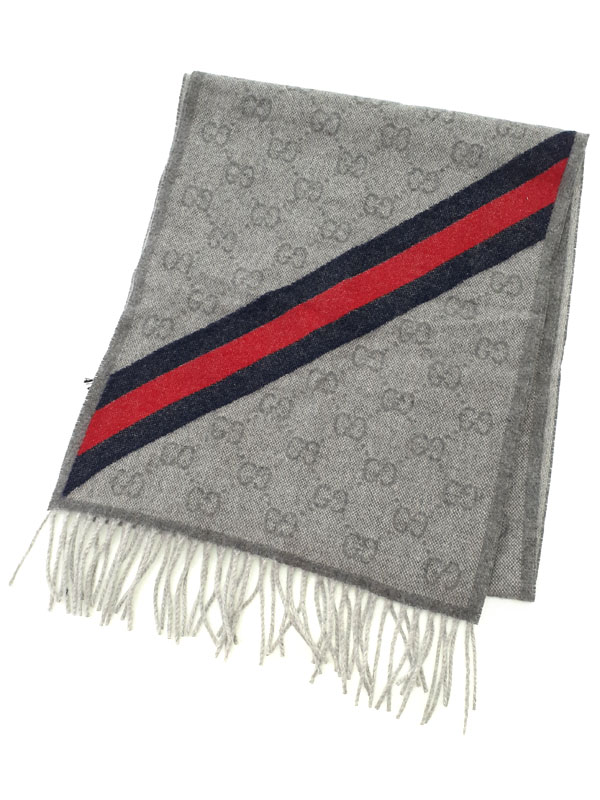 【GUCCI】グッチ『GG シェリーライン マフラー』570603 3G200 メンズ レディース 1週間保証【中古】