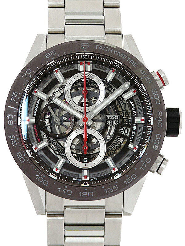 【TAG Heuer】タグホイヤー『カレラ キャリバー ホイヤー01 スケルトン 43mm』CAR201U.BA0766 メンズ 自動巻き 3ヶ月保証【中古】