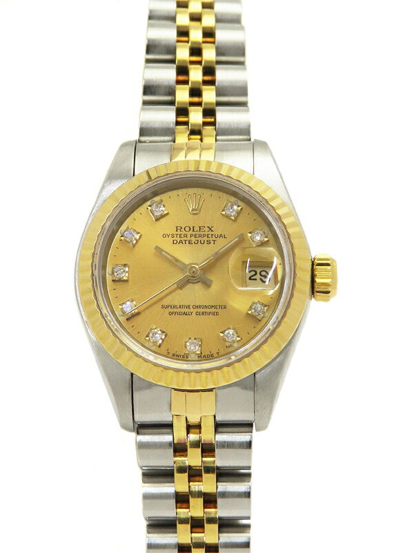 【ROLEX】ロレックス『デイトジャスト 10Pダイヤ』69173G N番’91年頃製 レディース 自動巻き 12ヶ月保証【中古】