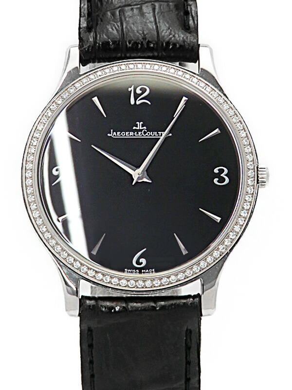 【JAEGER-LECOULTRE】ジャガールクルト『マスター ウルトラスリム ベゼルダイヤ 34ｍｍ』145.8.79.S メンズ 手巻き 6ヶ月保証【中古】