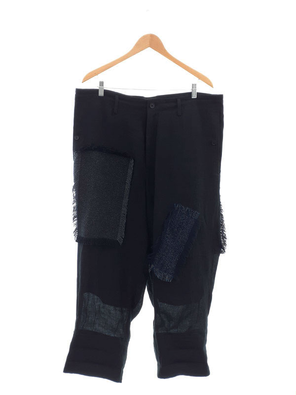 【Yohji Yamamoto POUR HOMME】ヨウジヤマモト『リネンツイードパッチワークパンツ size2』HZ-P92-334 メンズ 1週間保証【中古】
