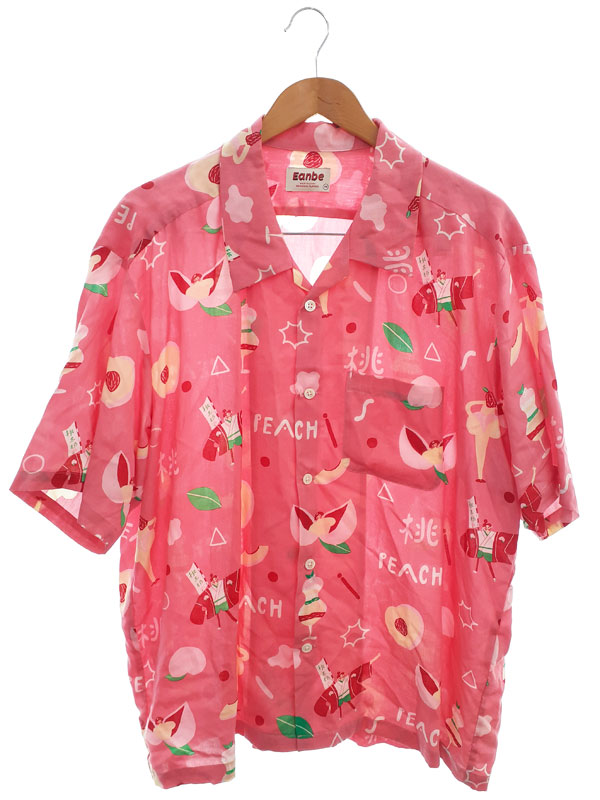 『Eanbe イアンベ 桃 PEACH アロハシャツ sizeM』メンズ 1週間保証【中古】|高山質店
