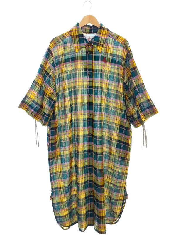 【Vivienne Westwood RED LABEL】ヴィヴィアンウエストウッドレッドレーベル『チェック コットン&times;リネン ワンピース size00』16-12-551026 1週間保証【中古】｜高山質店 16,820円