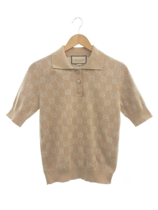 【GUCCI】グッチ『GGラメ ニットポロシャツ sizeS』678435 XKB54 レディース 1週間保証【中古】|高山質店