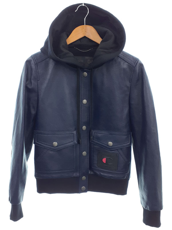 【COACH】コーチ『Champion フード付き レザージャケット size04』3414 メンズ 1週間保証【中古】｜高山質店