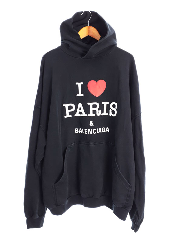 【BALENCIAGA】バレンシアガ『I Love Paris スウェットプルオーバーパーカー sizeL』803265 TRVM6 メンズ レディース スウェットパーカー 1週間保証【中古】|高山質店