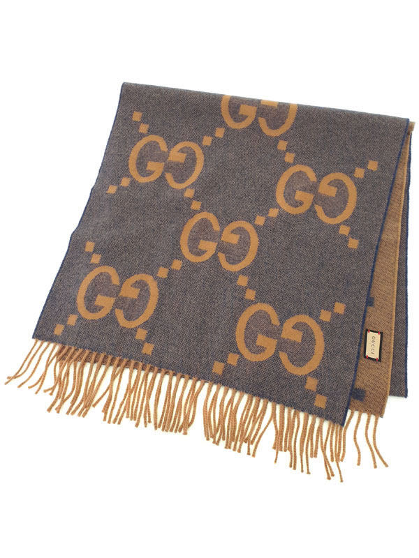 【GUCCI】グッチ『GGカシミヤ ジャカード スカーフ』674275 4GABX メンズ レディース マフラー 1週間保証【中古】|高山質店