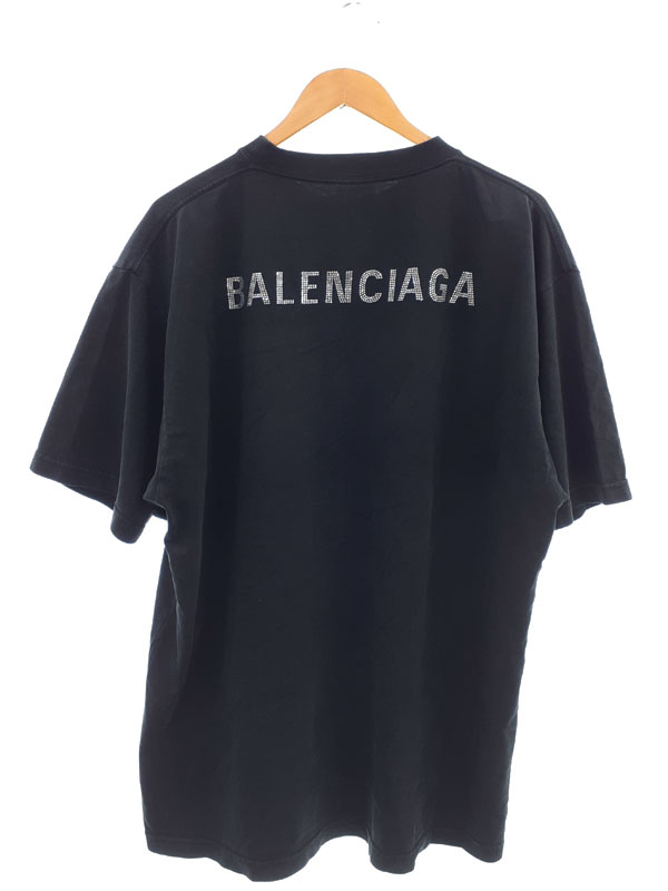 【BALENCIAGA】バレンシアガ『ラインストーン バックロゴ 半袖Tシャツ sizeM』641655 TNVU3 レディース 1週間保証【中古】｜高山質店