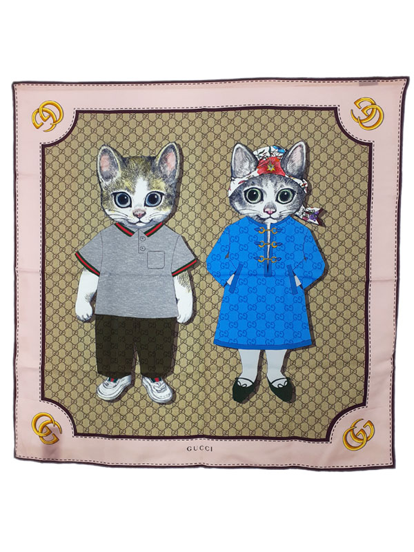 【GUCCI】グッチ『ヒグチユウコ GG シルクスカーフ』848288 3G001 レディース 1週間保証【中古】｜高山質店