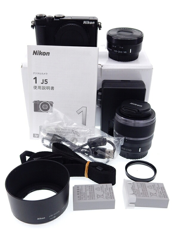 高級ブランド Nikon ニコン Nikon 1 J5 ダブルズームレンズキット ブラック2081万画素cxフォーマットsdxc Wi Fi 4k動画ミラーレス一眼カメラ1週間保証 B02e H03b 当店在庫してます